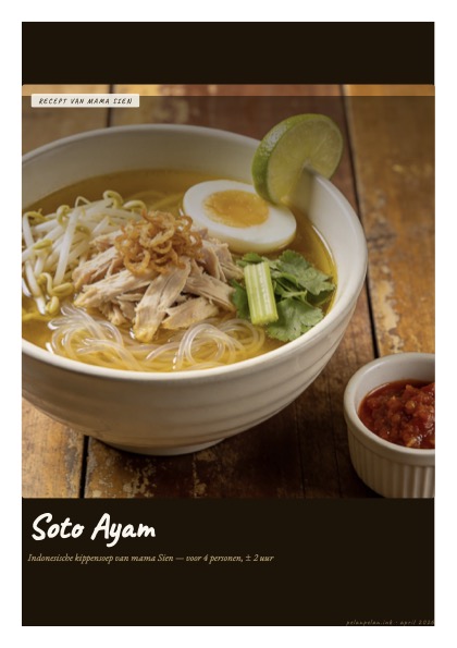 Soto Ayam recept op watervast NeverTear-papier